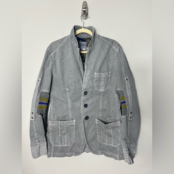 Moschino Other - Moschino Men’s Blazer Canvas Cotton Linen Jacket Blazer Coat Gray Unique XL *S
